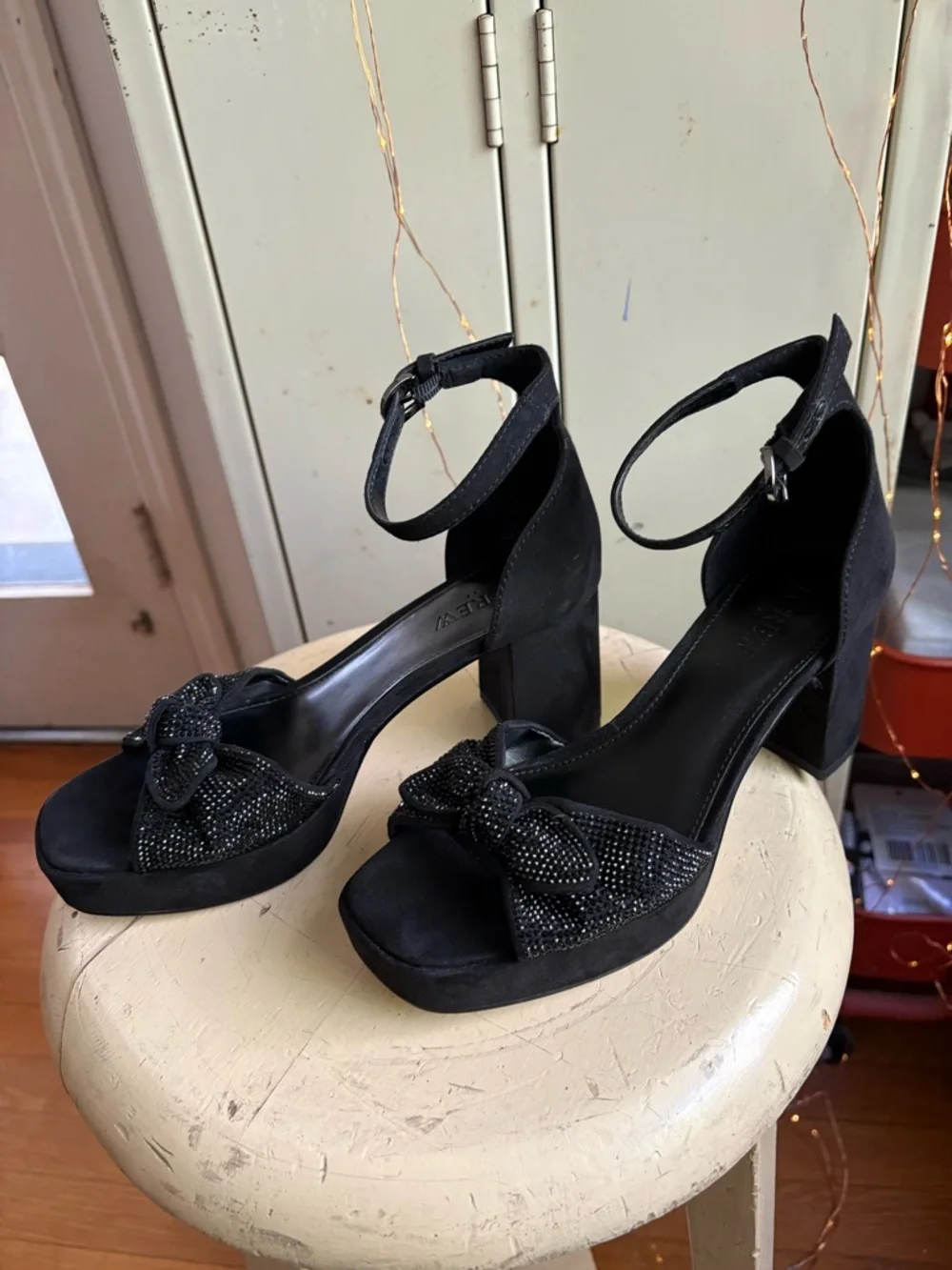 J.Crew Rhinestone Bow Platform  Heels - Picture 5 of 16